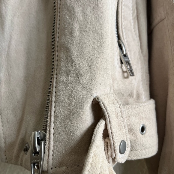 Blanknyc Suede Moto Jacket Medium Leather Sand Tan Biker Cropped whimsygoth Rock - Picture 5 of 16